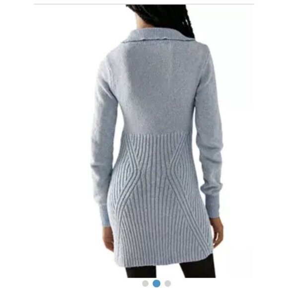 NWT Free People Mont Blanc Mini Sweater Dress Zip Up Collar Cable Knit Small - Picture 4 of 12